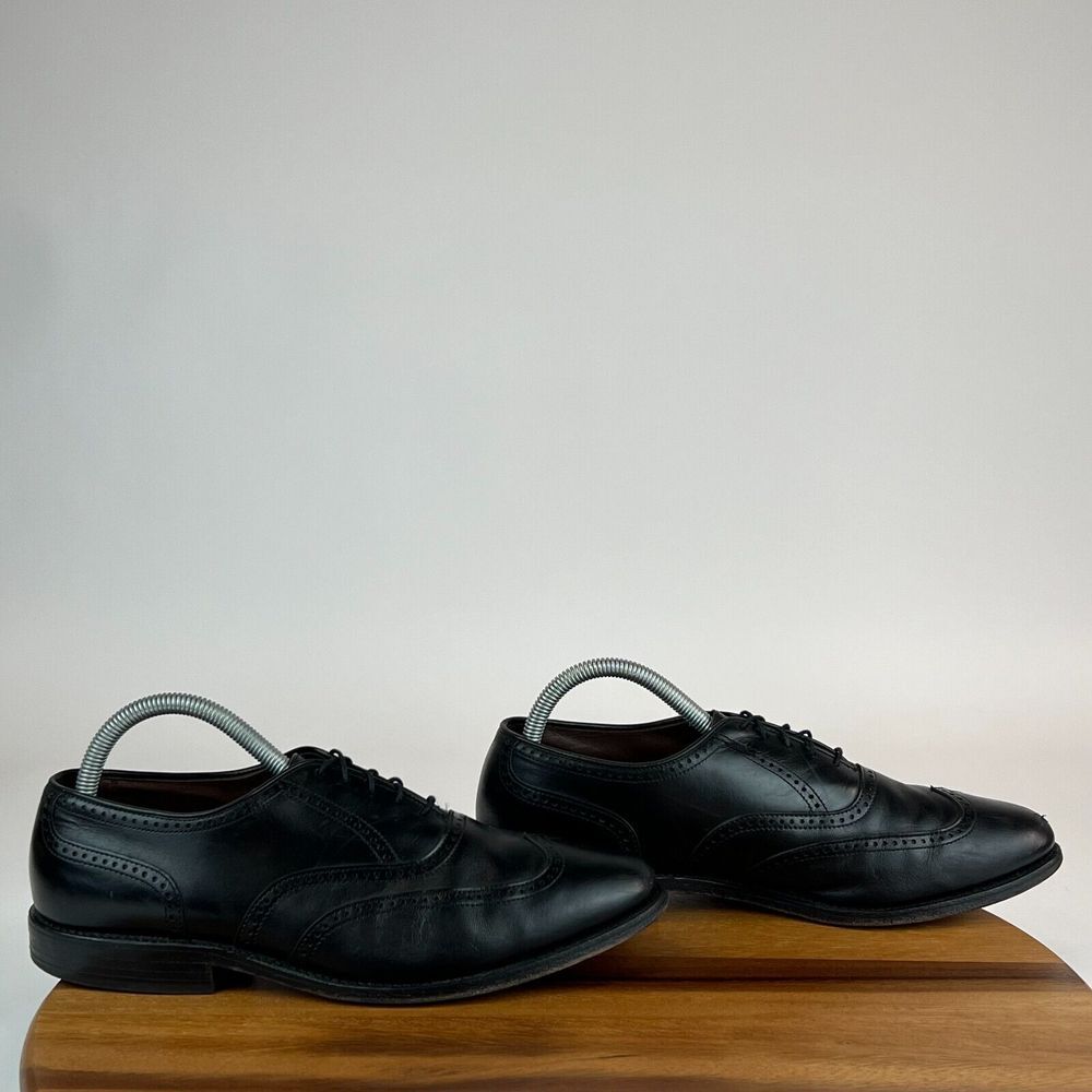 Mens Allen Edmonds Marlow Black Leather Wingtip Brogue Dress Shoes Size 8‎ D GUC